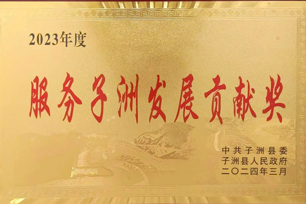喜报！子洲县税务局荣获2023年度“服务子洲发展贡献奖”